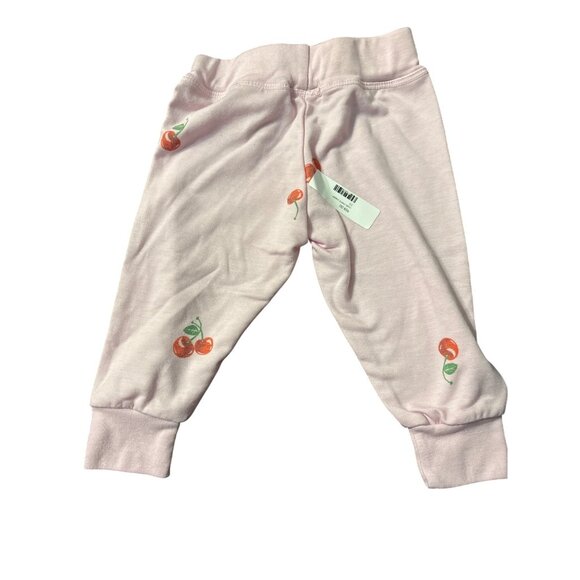 Cozii Baby SweatPants 3M/6M Pink With Cherry Print Soft Cotton Blend NWT - Picture 3 of 3